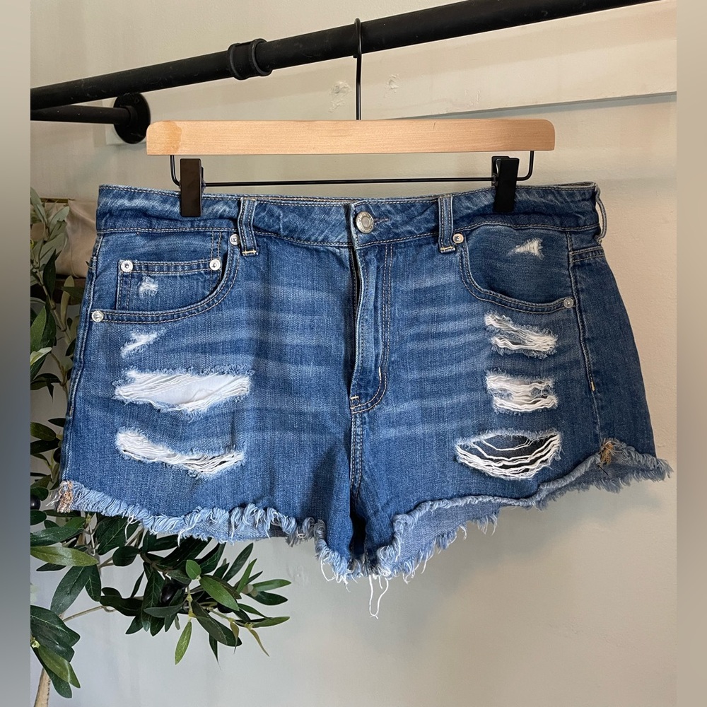 Distressed Denim Shorts